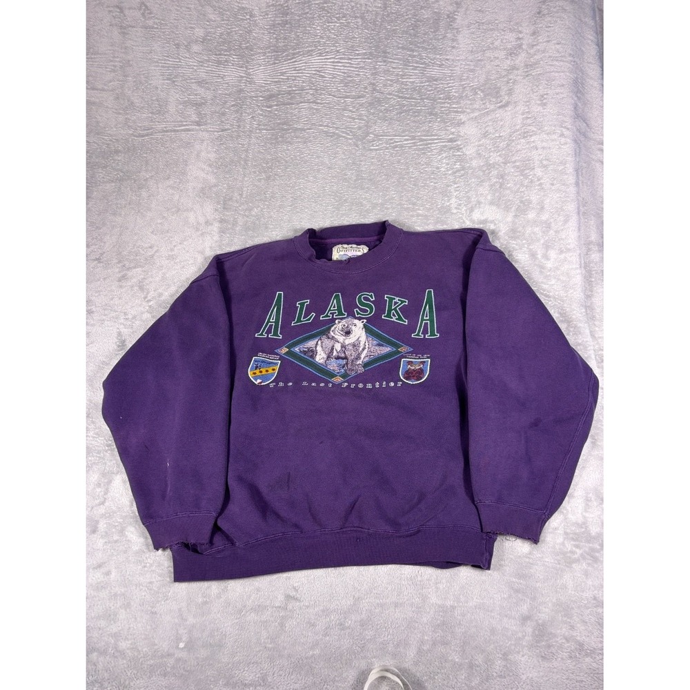 Vintage 90s Ozark Mountain Outfitters Alaska Polar Bear Sweatshirt Mens XXL